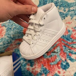 Adidas Kids White High-Top Sneakers
